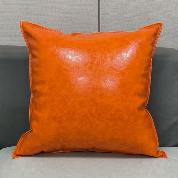 Faux Leather Decorative Throw Pillow Covers,Outdoor Modern Farmhouse Solid Decorative Pillow Covers 18X18 Inch Luxury Pillowcases for Room Couch Living Bedroom Bed Sofa