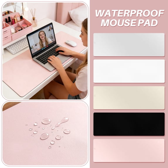 Faux Leather Desk Mat - Non-Slip PU Leather Desk Blotter, Waterproof Writing Surface, Large Desk Pad for Office & Home
