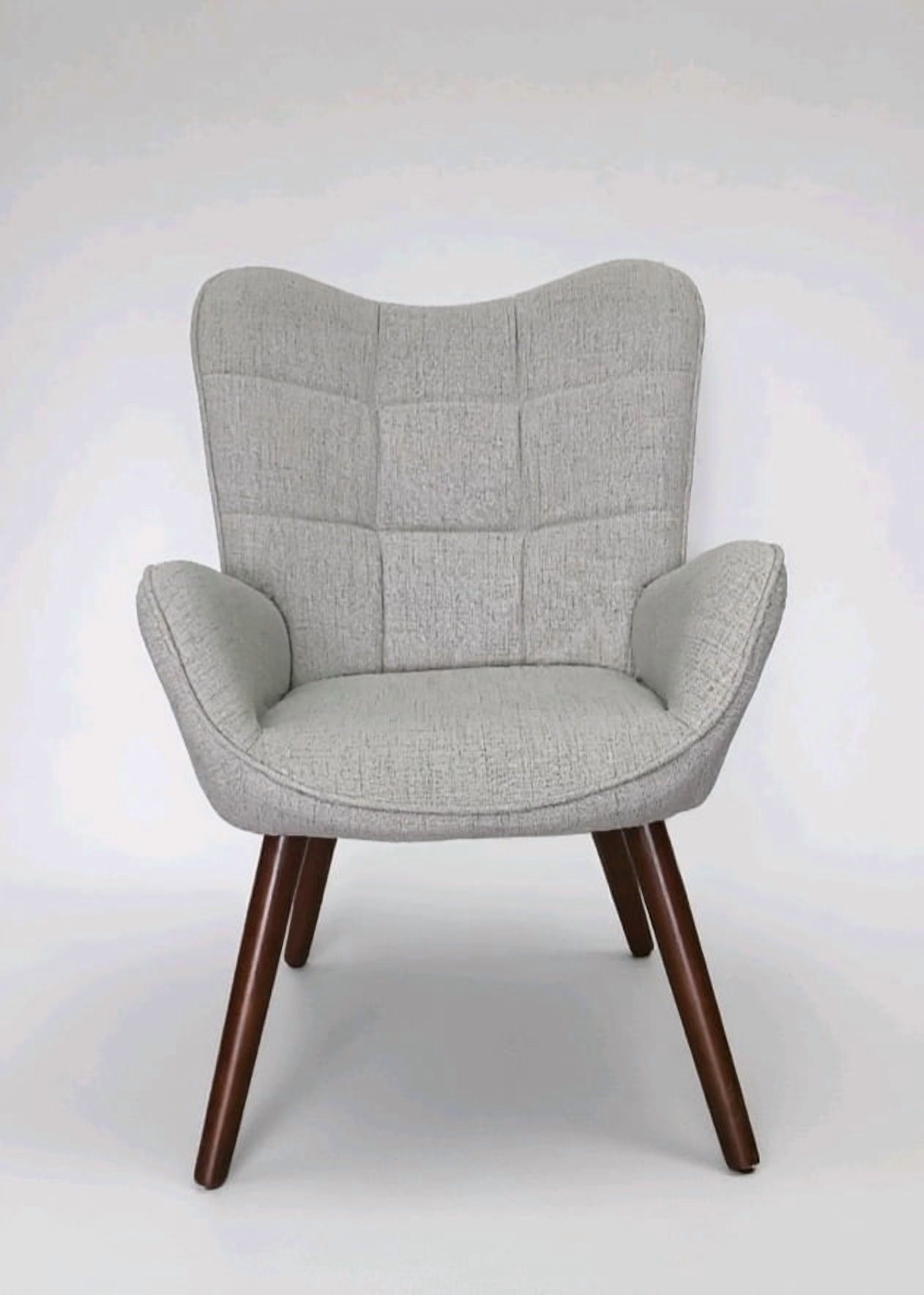 Garvee Upholstered Chairs for Dining Table, Mid Century Faux Leathern Kitchen Chairs with Metal Legs, Farmhouse High Back Dinning Chair for Kitchen, Dining Room, Living Room, Restaurant Light gray