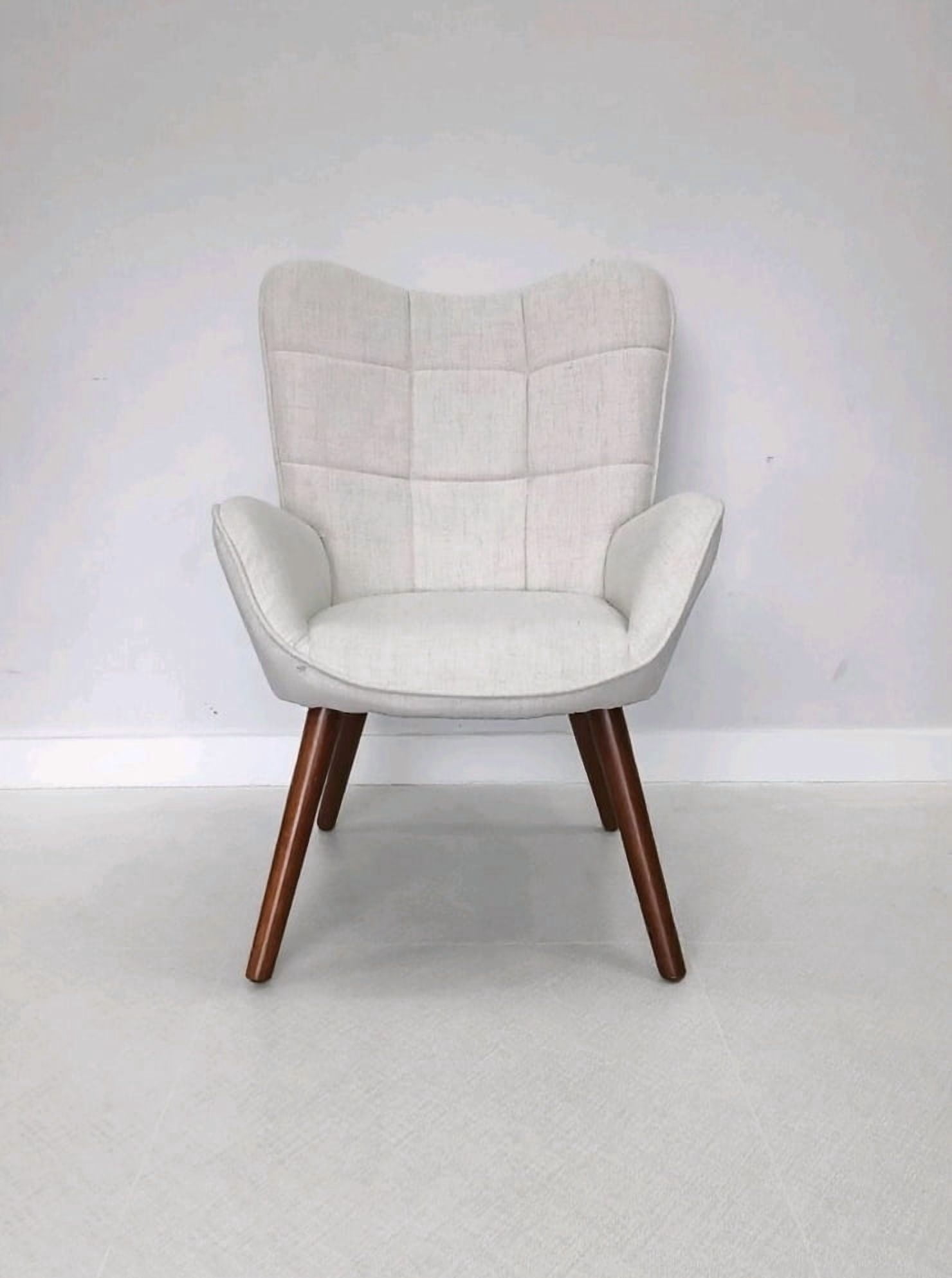 Garvee Upholstered Chairs for Dining Table, Mid Century Faux Leathern Kitchen Chairs with Metal Legs, Farmhouse High Back Dinning Chair for Kitchen, Dining Room, Living Room, Restaurant, Café White