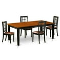 thumbnail image 1 of Faux Leather Dining Set - Table with 4 Solid Chairs, Black & Cherry - 5 Piece, 1 of 1