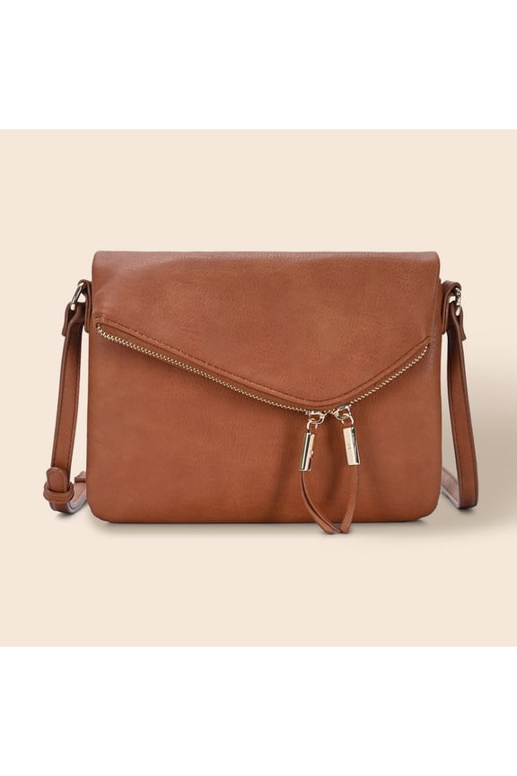 Faux Leather Envelope Crossbody Bag
