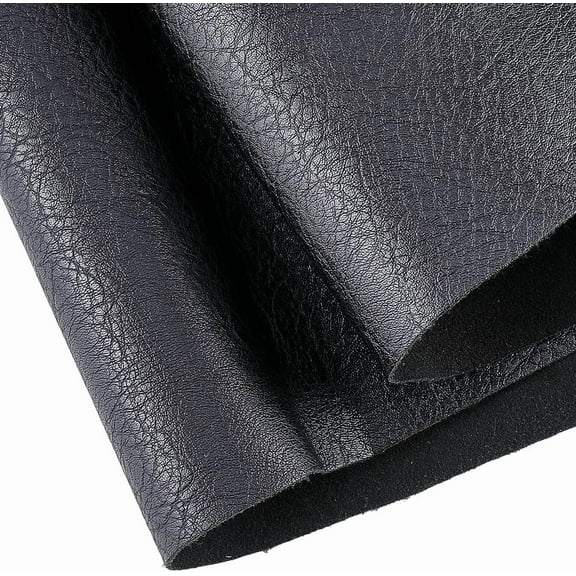 Faux Leather Fabric Black Leather Sheets Material Soft Touch Grain Waterproof Leather Upholstery 1 Yard 54"x36" 1MM Thick for Upholstery Handbag DIY Sewings Crafts Boat Car Sofa