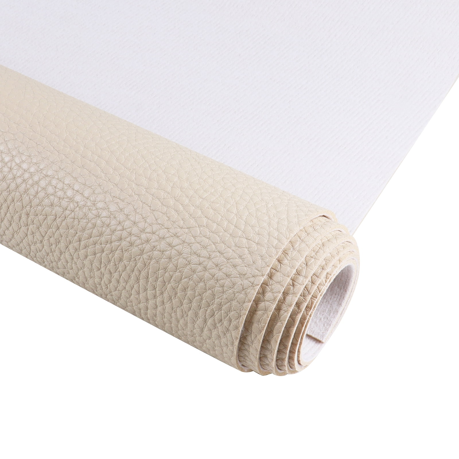 Faux Leather Fabric, Thick Durable Synthetic Upholstery Leather Vinyl for Crafts, DIY Sewing, Sofa Decorations Beige 54in Width
