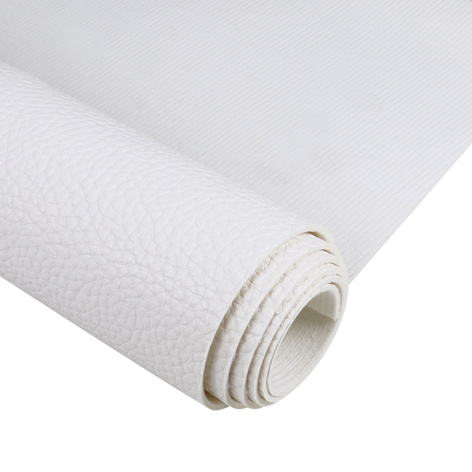 Faux Leather Fabric, Thick Durable Synthetic Upholstery Leather Vinyl for Crafts, DIY Sewing, Sofa Decorations White 54in Width