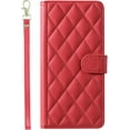 thumbnail image 1 of Faux Leather Flip Wallet Phone Case with Plug-in Card Slot, Crossbody or Lanyardable, Full Protection for iPhone 15 14 13 12 11 Pro Max Plus XS XR 7 8 Phone Case (Red 1,iphone 11 Pro Max), 1 of 8