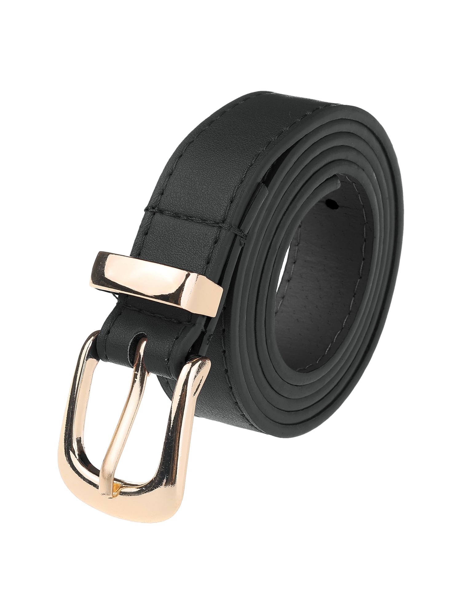 Women\'s Casual Gold Faux Leather Waist Belt for Jeans Pants JASGOOD Plus Size Women main image 2