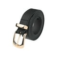 thumbnail image 1 of INSPIRE CHICWomen Faux Leather Gold/Silver Buckle Belt, 0.9" Wide Casual Waist Belts for Jeans Pants Dresses 42.1x0.9"(LxW) Gold Buckle-Black, 1 of 6