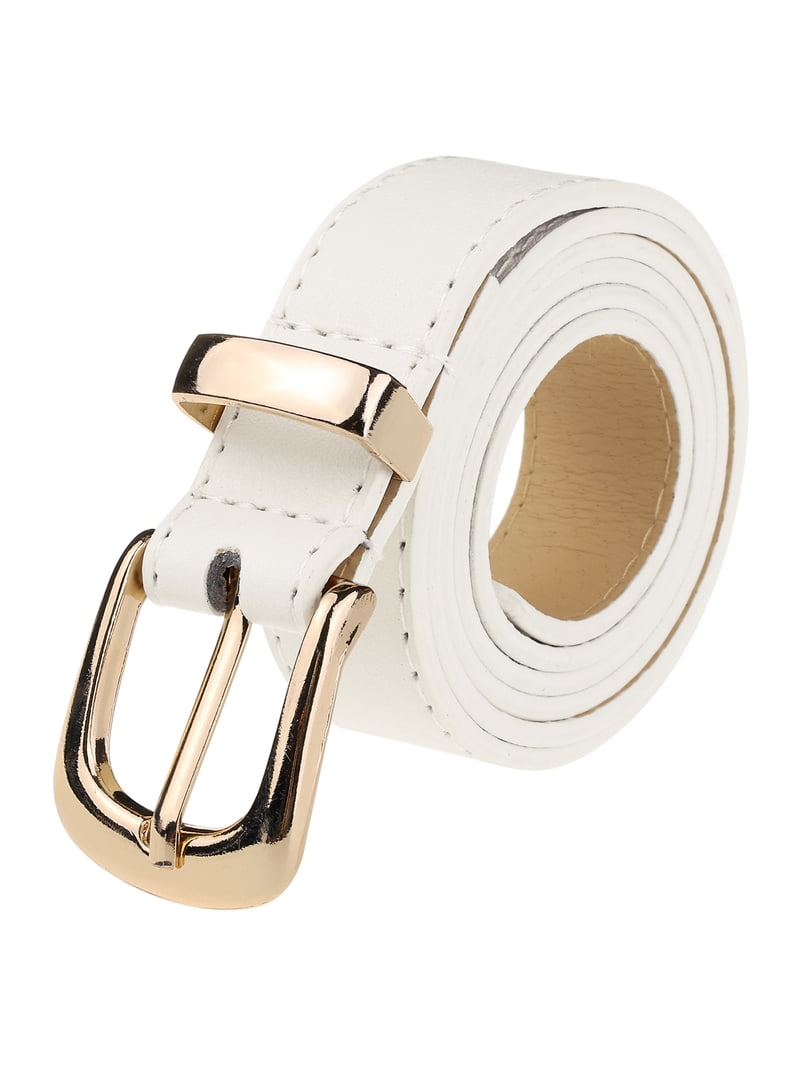 INSPIRE CHICWomen Faux Leather Gold/Silver Buckle Belt, 0.9  display picture 1