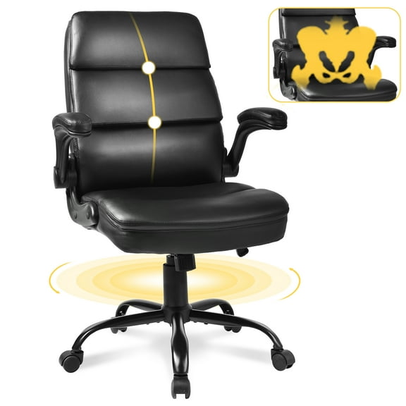 YEEZEE Office Chair with Ergonomic 3-Stage Support and High Back with Armrests,Office and Home
