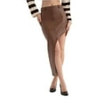 thumbnail image 1 of Faux Leather High Waist Slit Maxi Skirt, 1 of 5