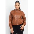 thumbnail image 1 of Faux Leather Hoodie Jacket, 1 of 5