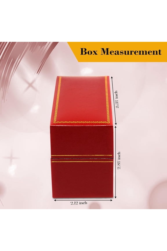 Faux Leather Jewelry Box for Bangle or Watch with Gold Trim Gift Case