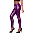 thumbnail image 1 of Faux Leather Leggings for Women High Rise Shiny Pleather Trousers Slim Fit Stretchy Moto Bottoms Night Out Date Night Outfits, 1 of 6