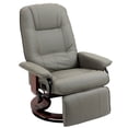 thumbnail image 1 of Faux Leather Manual Recliner With Swivel Wood Base Padded Armrest, 1 of 8