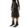 thumbnail image 1 of Faux Leather Midi Skirt with Slit, 1 of 5