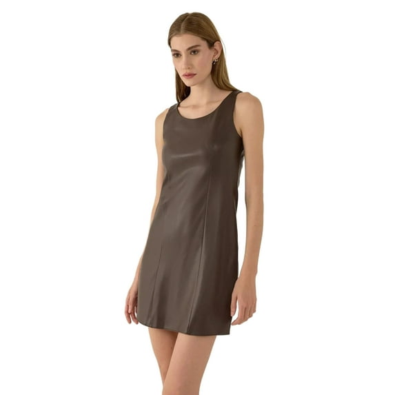 Faux Leather Mini Dress