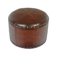thumbnail image 1 of Faux Leather Mini Round Stool, Saddle Brown, 1 of 1
