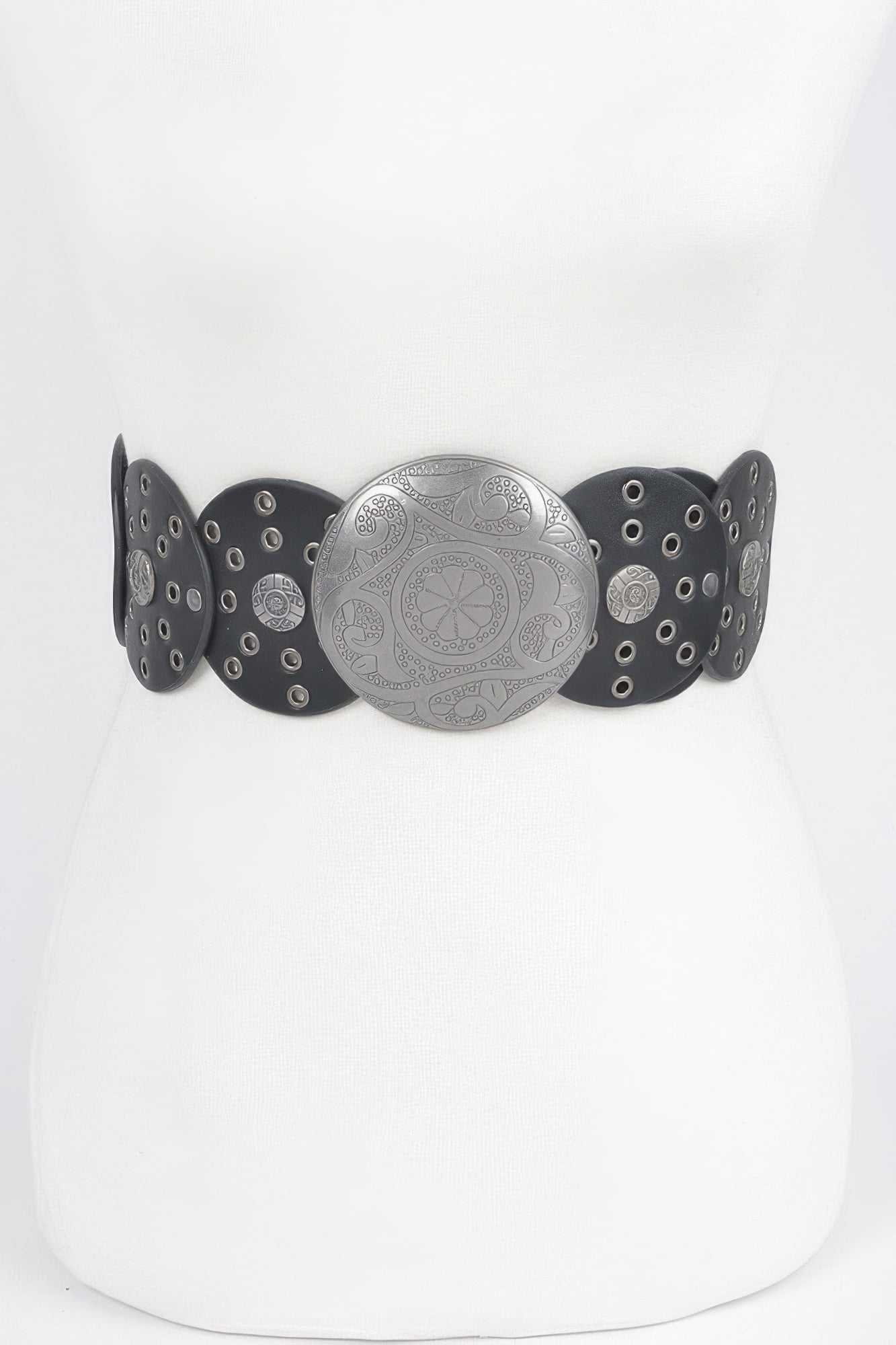 Faux Leather Multi Eyelet Round Western Belt Faux Leather Multi Eyelet Round Western Belt - Walmart.com main image 3