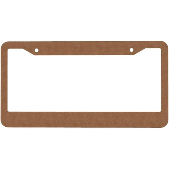 Faux Leather Natural Brown License Plate Frames - License Plate Covers, 2 Packs Universal Aluminum Tag Frame for Front and Rear Car Tags, With Accessories