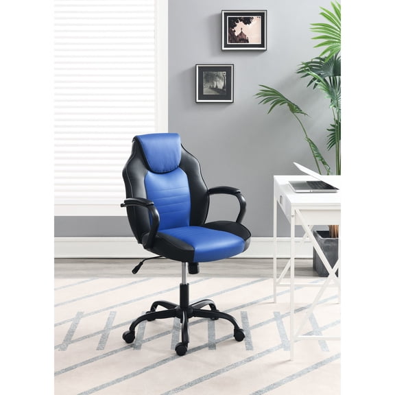 Pneumatic Gas Cylinder Faux Leather Chair / Office Computer Work / Adjustable Height