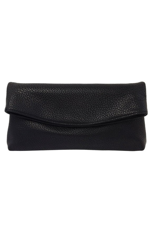 Faux Leather Oversize Foldover Clutch