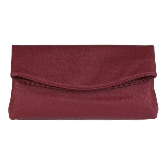 Faux Leather Oversize Foldover Clutch