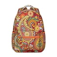 thumbnail image 1 of Faux Leather Paisley Print Backpack – Luxe-Look Paisley Gift for Professionals, Water-Resistant Bookbag, Sleek Design for Work & Business Trips, 1 of 6