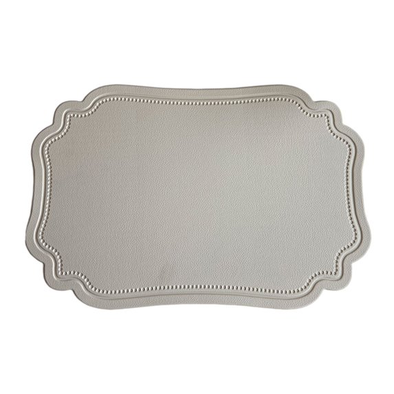 Faux Leather Placemat Heat Resistant Kitchen Drying Mat Waterproof Anti Slip Table Place Mats Table Protector for Kitchen Dining Room Table Decorations-Beige