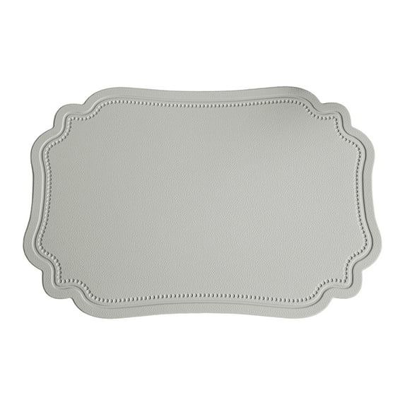 Faux Leather Placemat Heat Resistant Kitchen Drying Mat Waterproof Anti Slip Table Place Mats Table Protector for Kitchen Dining Room Table Decorations-Grey