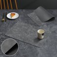thumbnail image 1 of Faux Leather Placemats Coaster Non-Slip for Kitchen Dining Table Tableware Mat - Gray, 1 of 7