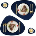 thumbnail image 1 of Faux Leather Placemats and Coasters Set, Round Leather for Dinner Table Mats Heat Resistant Washable Insulation Coffee Mats Kitchen Place Mats (2 Placemats+2 Coasters), 1 of 7