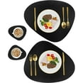 thumbnail image 1 of Faux Leather Placemats and Coasters Set, Round Leather for Dinner Table Mats Heat Resistant Washable Insulation Coffee Mats Kitchen Place Mats (2 Placemats+2 Coasters), 1 of 5