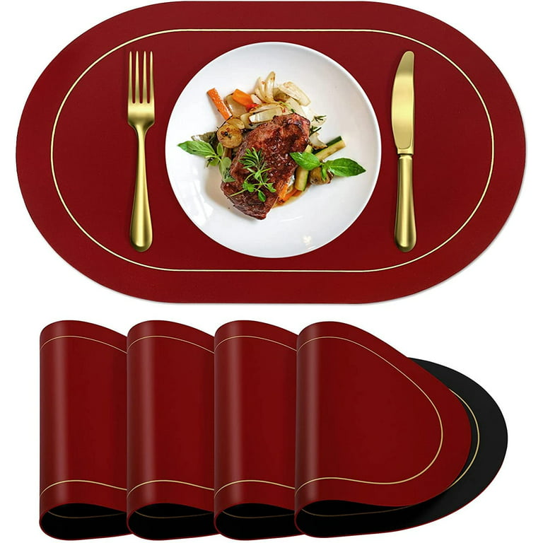 Set of 4 Kitchen Dining Table Placemats Washable Heat Resistant