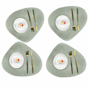 Faux Leather Placemats, Waterproof Wipeable Modern Table Mates, Easy to Clean, Non-Slip, Durable, Heat Resistant, Stylish Design, Rollable for Storage, Multiple Uses