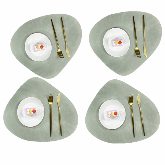 Faux Leather Placemats, Waterproof Wipeable Modern Table Mates, Easy to Clean, Non-Slip, Durable, Heat Resistant, Stylish Design, Rollable for Storage, Multiple Uses