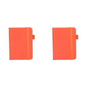 Faux Leather Pocket Notebook with Pen Holder, Small Notepad Notebooks for Note Taking, Elastic Closure for Travel and Daily Notes, 2 Pack, Pale Red