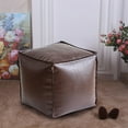 thumbnail image 1 of Faux Leather Pouf Ottoman Footstool Unstuffed Cover Storage Floor Cushion Footrest Indoor Outdoor Seating, 1 of 7