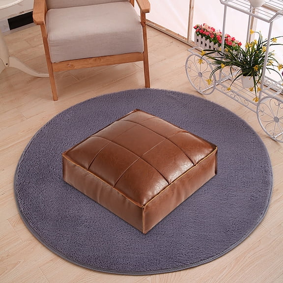 Faux Leather Pouf Ottoman, Unstuffed Moroccan Footstool Cover for Storage, DIY Fillable Floor Cushion for Living Room Patio