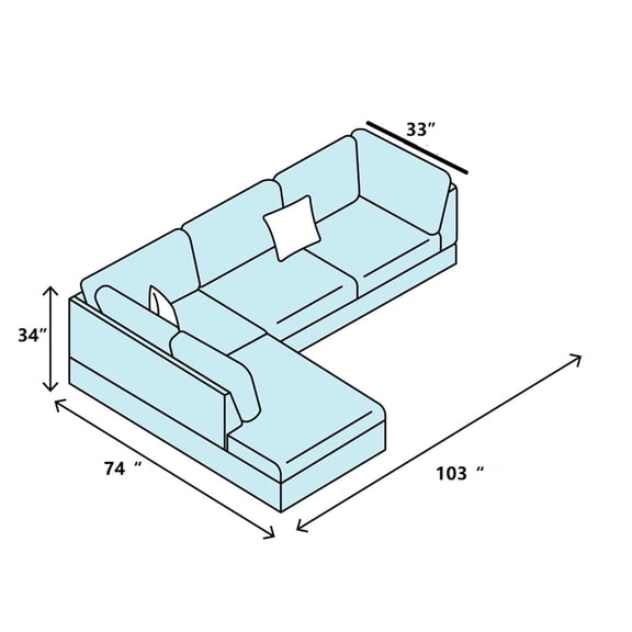 Microfiber Upholstered Sectional Sofa with Free Ottoman - Improve Living Room Look