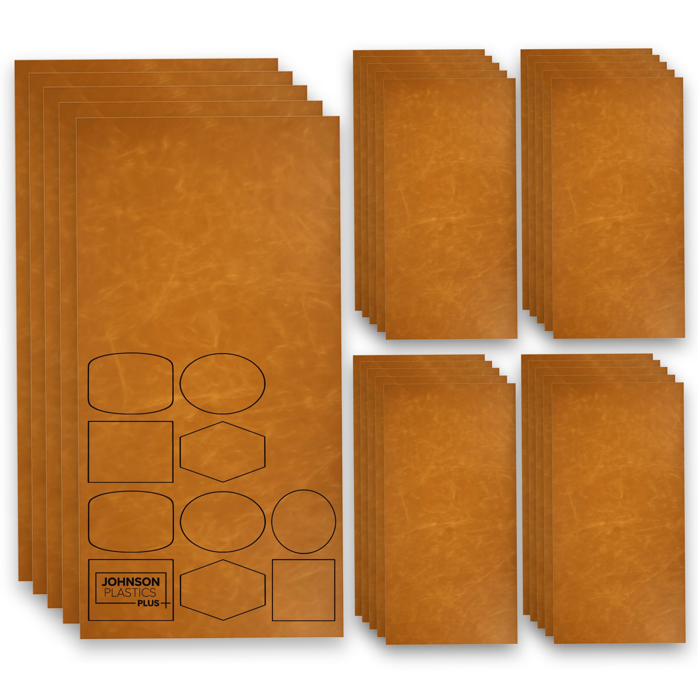 Faux Leather Sheet for Laser Engraving Crafts - Saddle Deluxe Colored Faux Leather-Like Material - Professional Leatherette Sheets for CO2 & Diode Lasers, UV-LED, HTV 12"x24"- 25 Pack, Caramel