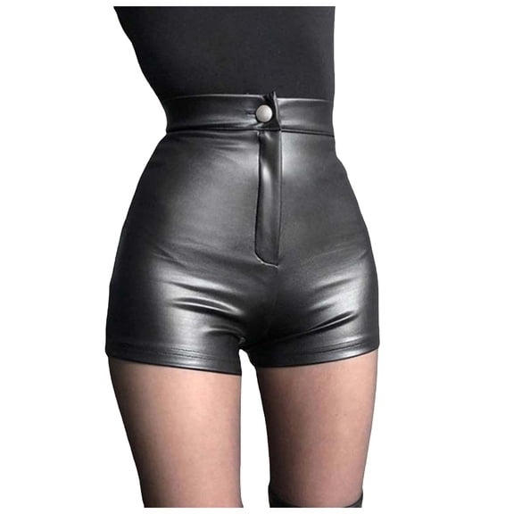 Leather Shorts for Women Sexy High Waist Black Leather Shorts
