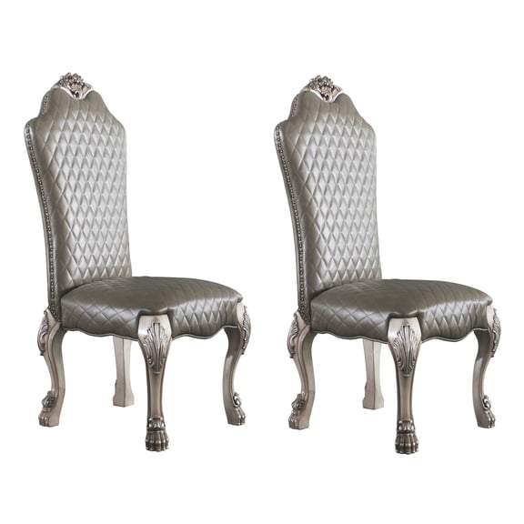 Faux Leather Side Chairs with Oversized Claw Legs / Offer Sturdy Support for Dining