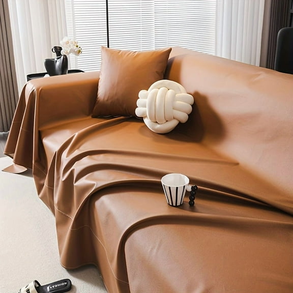 Faux Leather Sofa Cover, Easy To Clean, 100% Polyester, Large Size