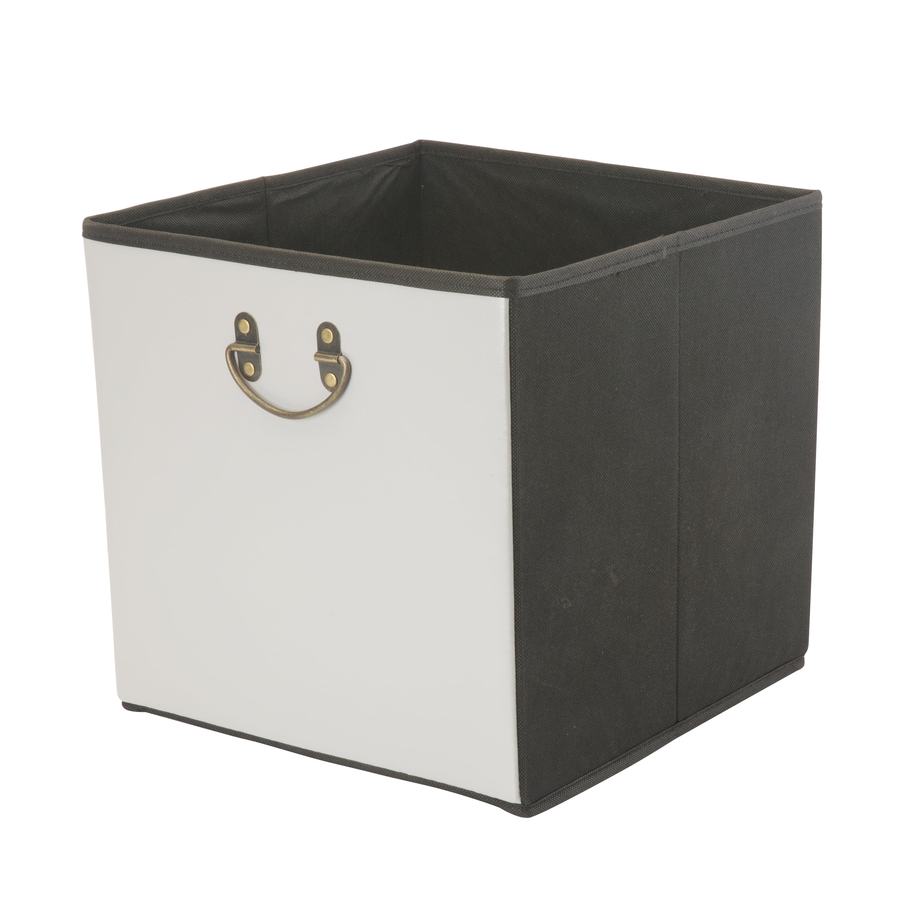 Faux Leather Storage Cube W/ Metal Handle 13X13X13 - Walmart.com