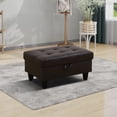 thumbnail image 1 of Faux Leather Storage Ottoman with Hidden Compartment for Bedroom, Brown, 1 of 9