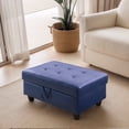 thumbnail image 1 of Faux Leather Storage Ottoman with Hidden Compartment for Bedroom, Blue, 1 of 9