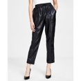 thumbnail image 1 of Faux-Leather Straight-Leg Ankle Pants Black XL, 1 of 1