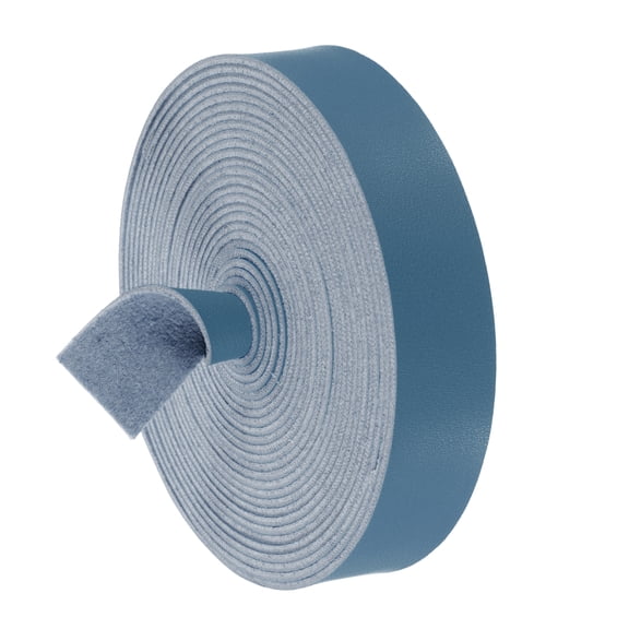 Faux Leather Strap, 1" Width x 197" Long Leather Belt Strip Trim Roll for DIY Craft Projects, Pet Collars(Dark Blue)