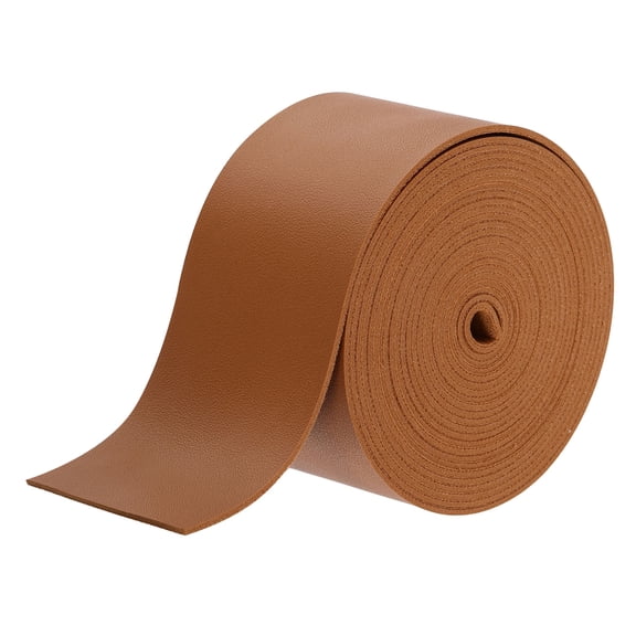 Faux Leather Straps, 2 Inch Wide 70.9 Inch Long PU Leather Strips Flat Cord for Clothing Bag Belt Making DIY Craft Projects (1.4mm Thick, Brown)